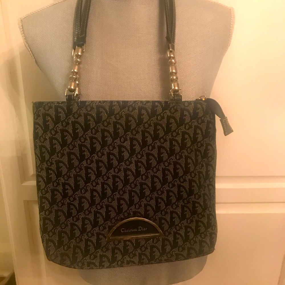 Authentic Christian Dior Vintage Small Tote Handbag